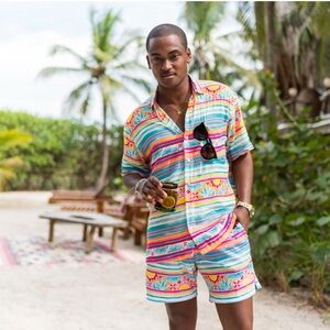 Kenny Flowers Multicolor Striped Casual Button Down Shirt